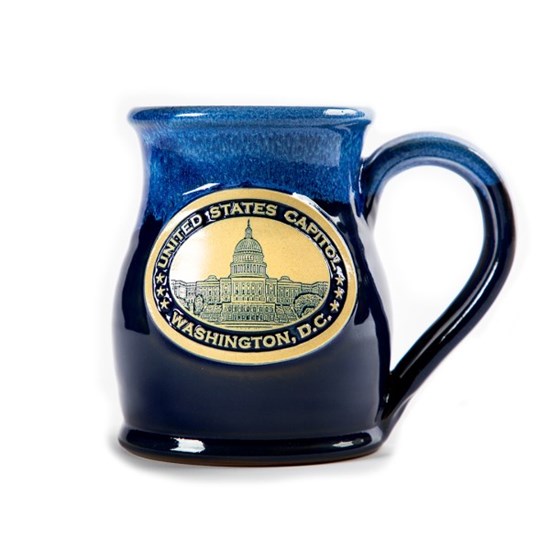 Glazed_Deneen_Pottery_Coffee_Mug_Drinkware_West_Front_US_Capitol_patriotic_made_in_usa_america_washington_d.c._dome_inauguration_navy_Powder_Blue_Tall_Belly-21514