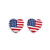 American Flag Heart Shaped Earrings