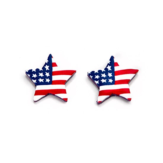 American Flag Star Shaped Earrings