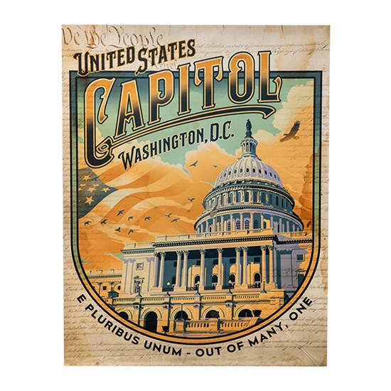 U.S. Capitol Vintage Inspired Poster