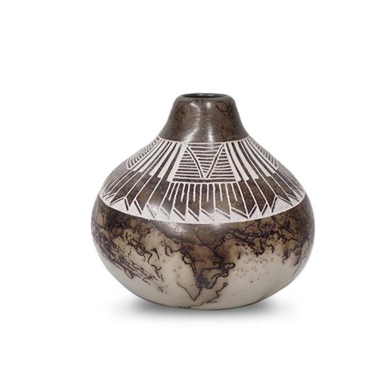Acoma Etched Horsehair Pottery Vase