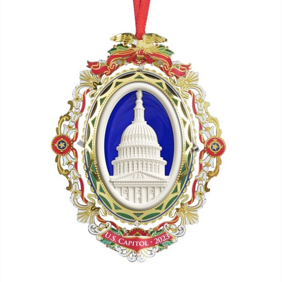 2023 U.S. Capitol Ornament Made from Decorative Brass and Marble