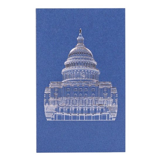 Navy and Silver Note Card of Capitol West Front