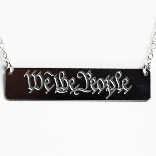 We the People Necklace in Stainless Steel