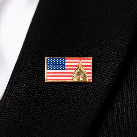 USA American Flag State of Washington Unity Friendship pin badge 