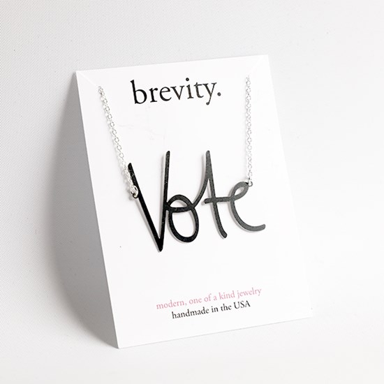 Vote Necklace in Stainless Steel, Large