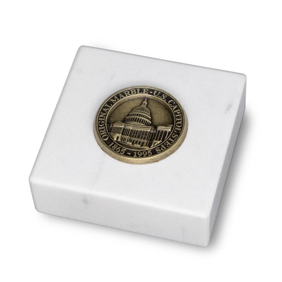 Paperweight Made from Original Marble of U.S. Capitol Steps