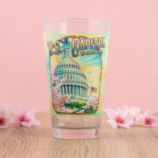 Vintage Inspired Cherry Blossom Drinking Glass