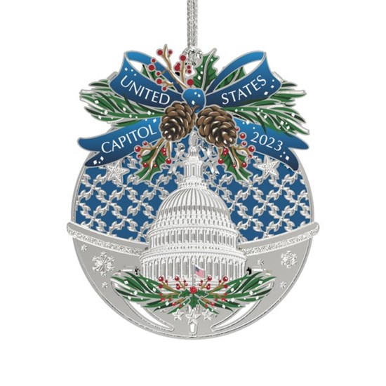 Image for 2023 United States Capitol Etched Bulb Ornament