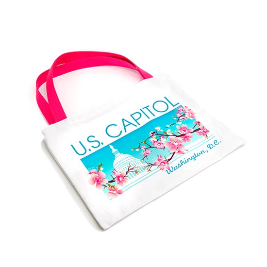 Cherry Blossom Pink Tote Bag with flower design