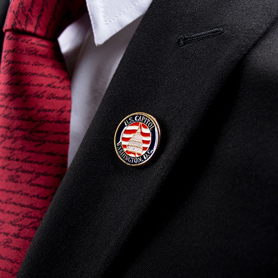 Capitol Dome Suit Pin red white stripes