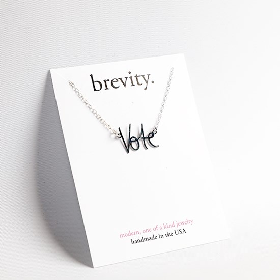 "Vote" Necklace in Stainless Steel, Small