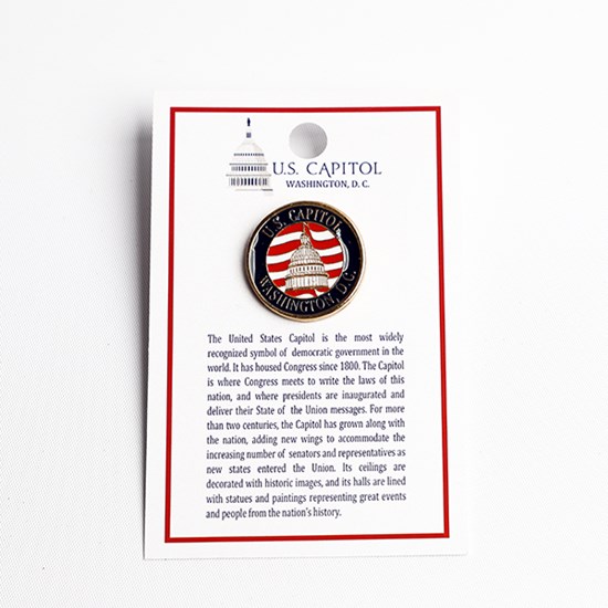 Capitol Dome history Pin red white stripes