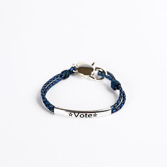 "Vote" Bracelet with Leather Band